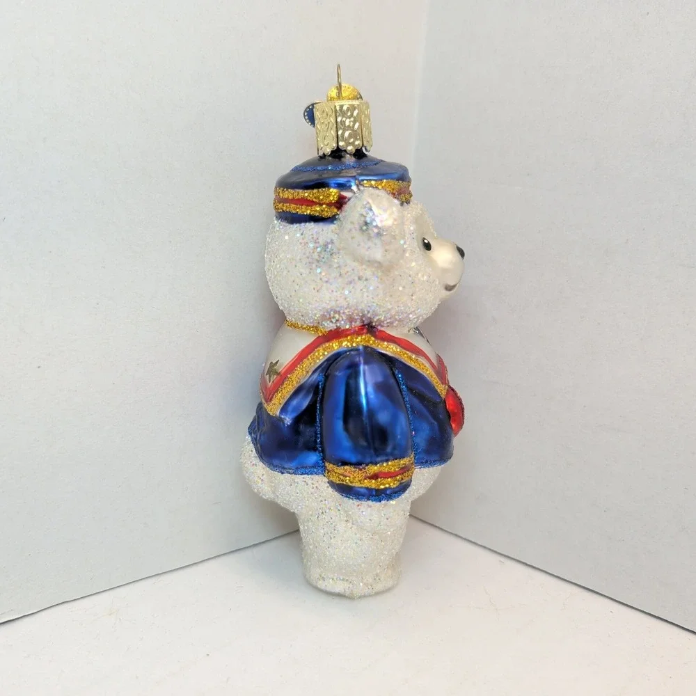 Old World Christmas Glass Ornaments Cigar Store Indian & Sailor Bear Lot of 2